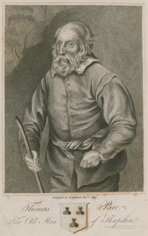 Thomas Parr, staruszek z Shropshire autorstwa English School