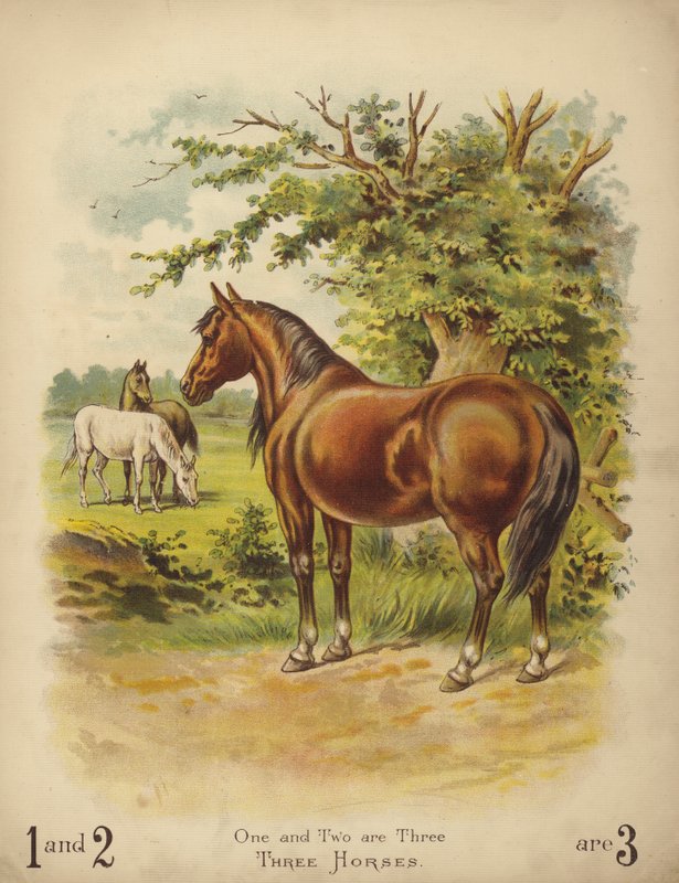 Trzy konie (chromolit) autorstwa English School