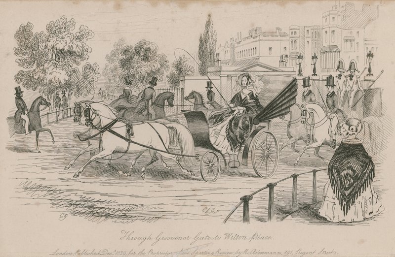 Przez Governor Gate do Wilton Place, Hyde Park, Londyn autorstwa English School