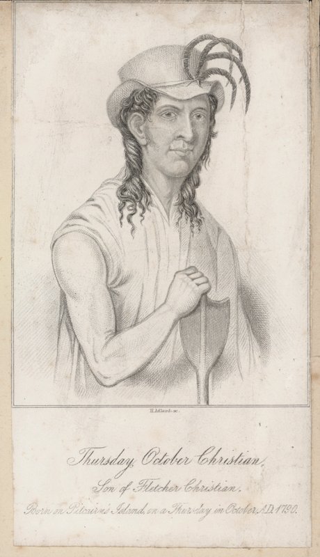 Czwartek Październik Christian, syn Fletchera Christiana (grafika) autorstwa English School