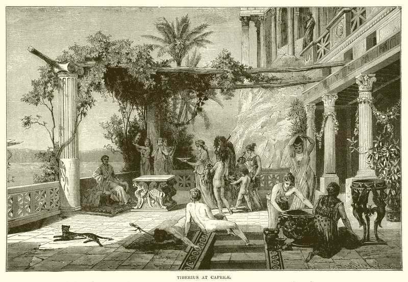 Tyberiusz w Capri autorstwa English School