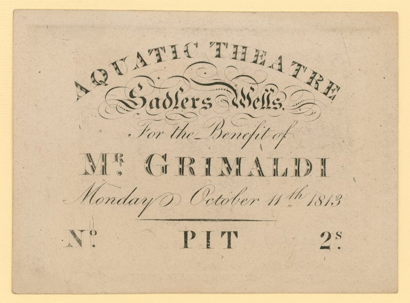 Bilet do Teatru Wodnego na rzecz pana Grimaldiego, 11 października 1813 autorstwa English School