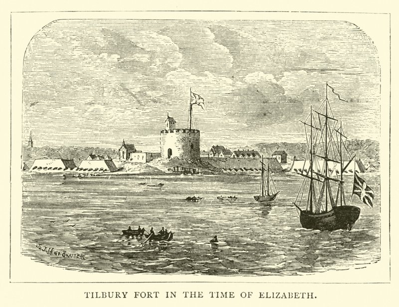 Fort Tilbury w czasach Elżbiety autorstwa English School