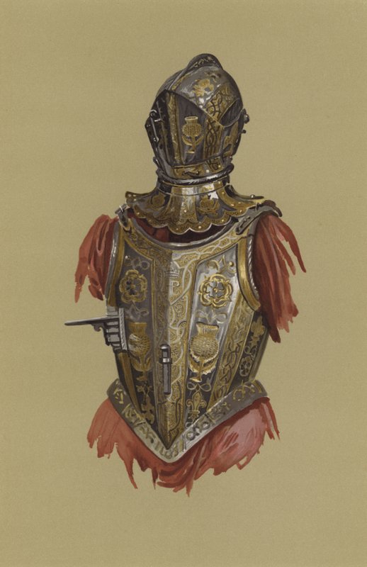 Przechylana Zbroja Henryka Księcia Walii (chromolitho) autorstwa English School