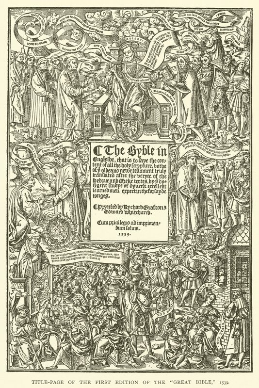 Strona tytułowa pierwszego wydania Wielkiej Biblii, 1539 autorstwa English School