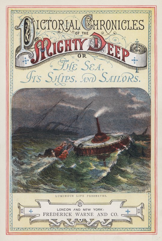 Strona tytułowa Obrazkowych kronik z Mighty Deep (kolorowy grawerunek) autorstwa English School