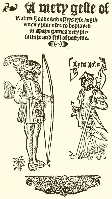 Strona tytułowa A Mery Geste of Robyn Hood, 1550 autorstwa English School