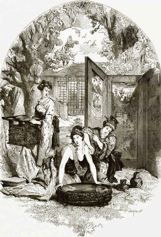 Toaleta japońskiej damy autorstwa English School