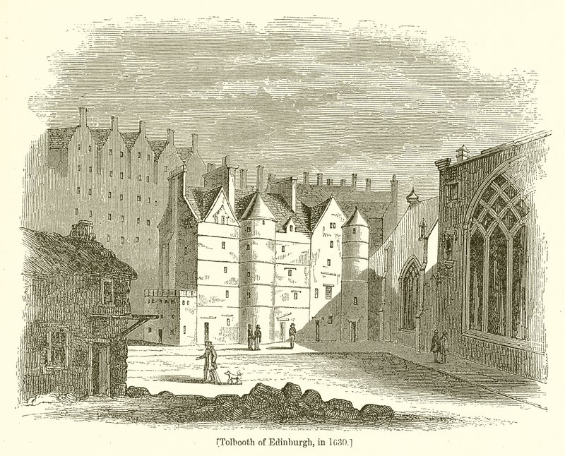 Rogatka w Edynburgu, w 1630 r autorstwa English School