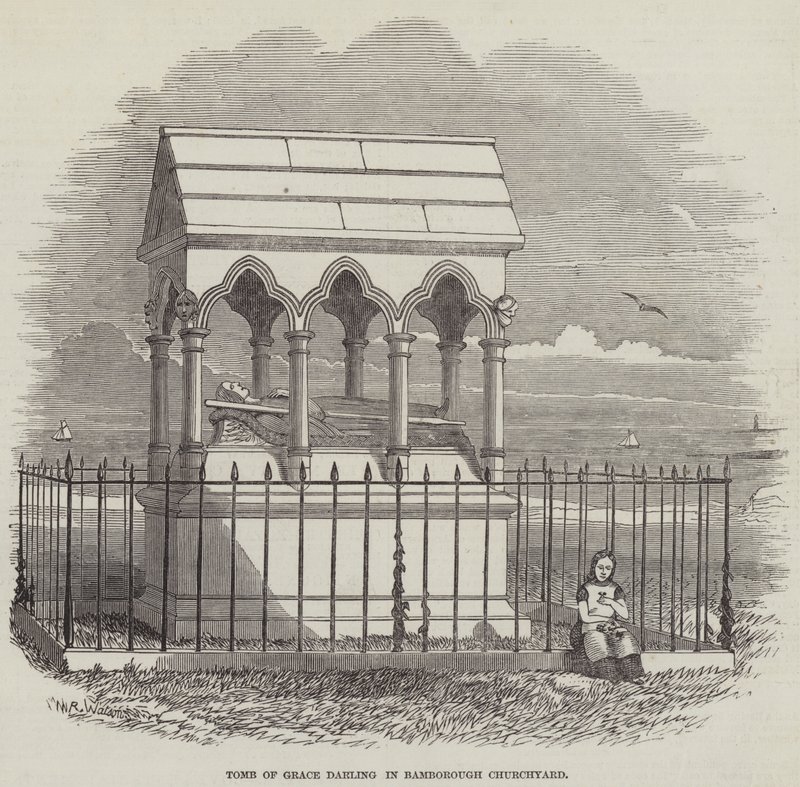 Grób łaski Darling w Bamborough Churchyard (rycina) autorstwa English School