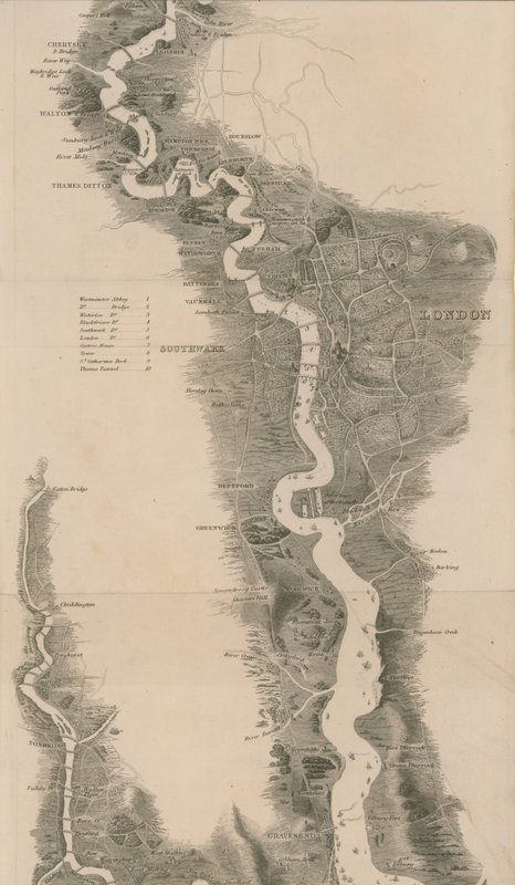 Tomblesons Panoramiczna Mapa Tamizy i Medway autorstwa English School