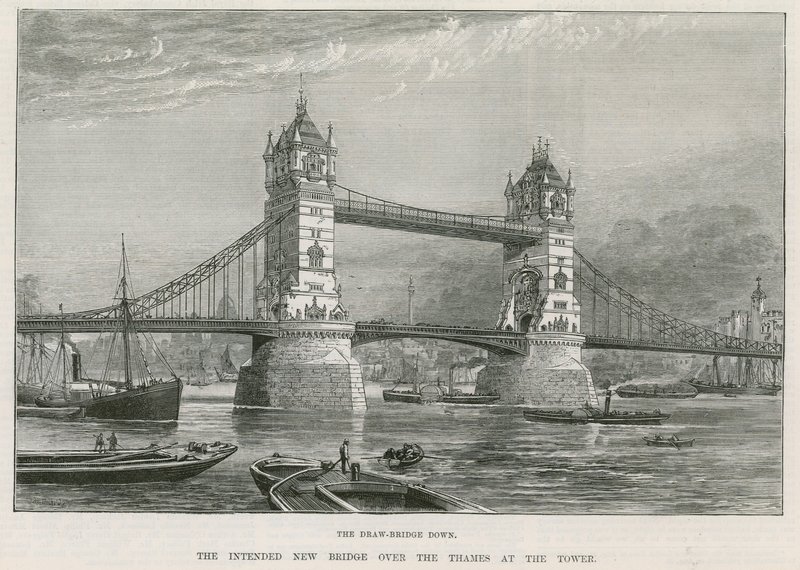 Tower Bridge, Londyn autorstwa English School