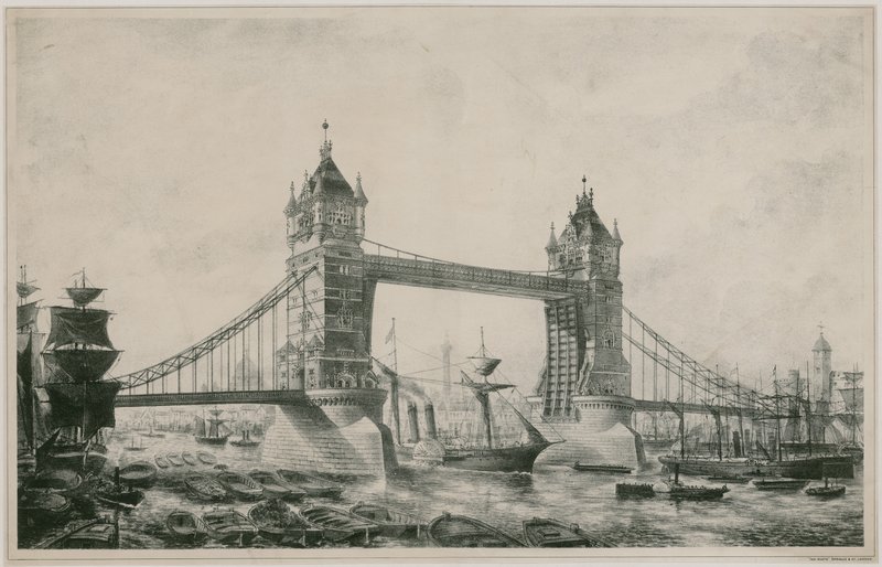Tower Bridge, Londyn autorstwa English School