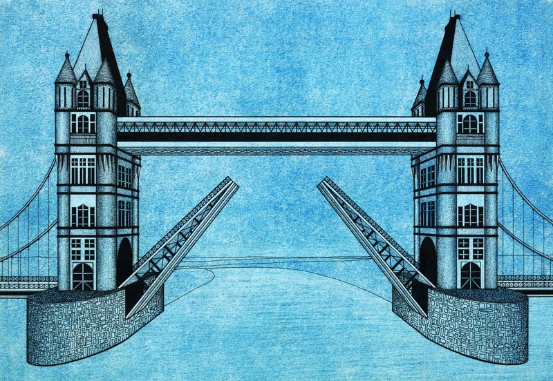Tower Bridge, Londyn autorstwa English School