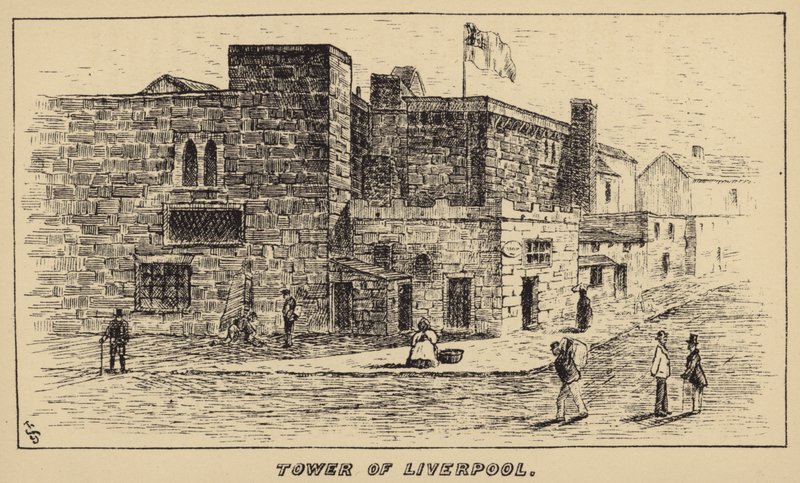 Wieża Liverpoolu (rycina) autorstwa English School