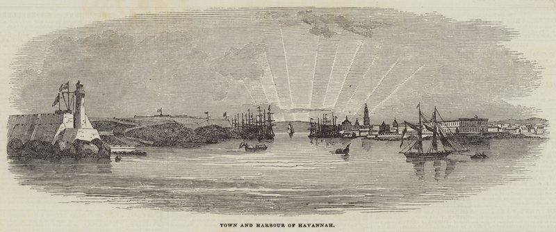 Miasto i port Havannah (rycina) autorstwa English School