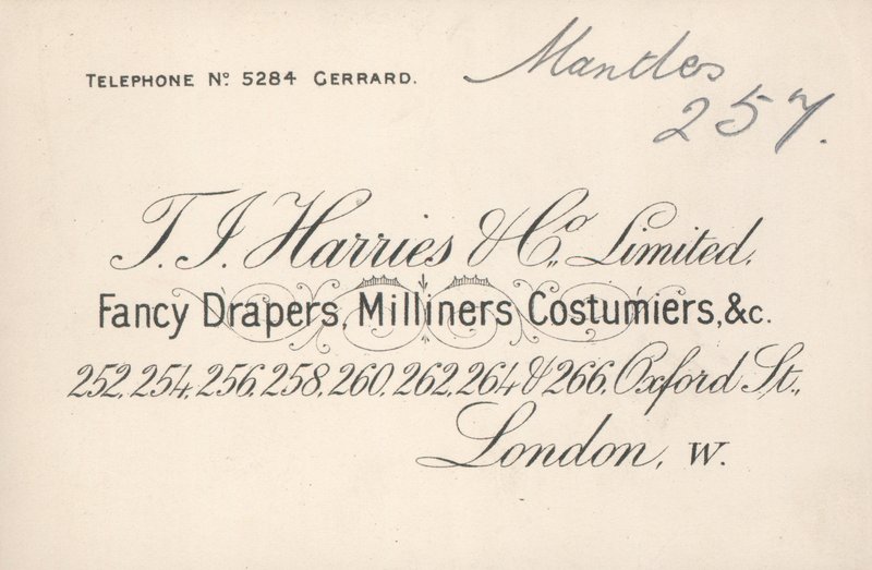 Karta handlowa, T J Harris & Company Limited autorstwa English School