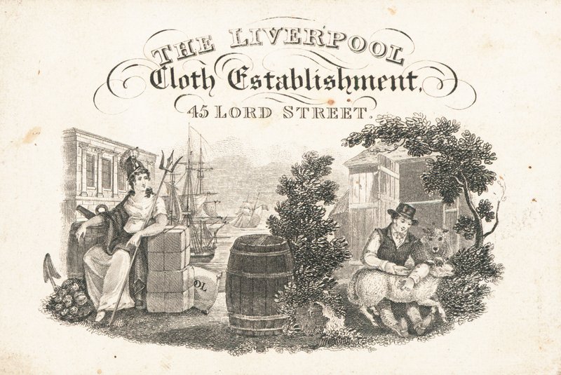 Karta handlowa, The Liverpool Cloth Establishment autorstwa English School