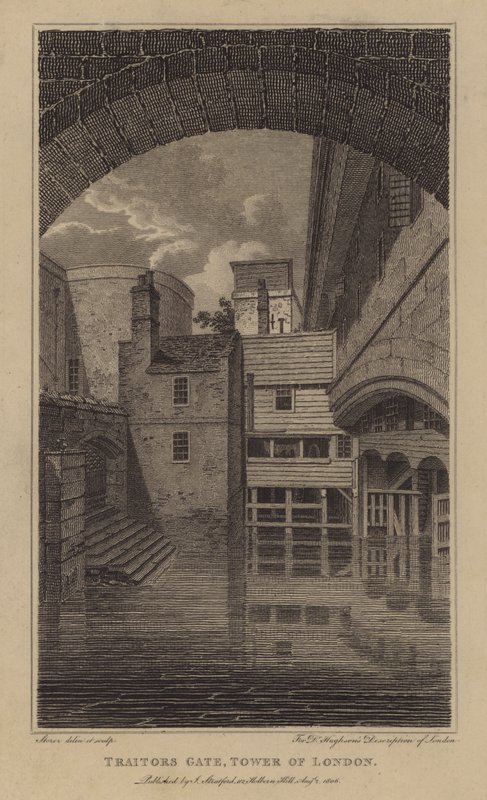 Brama Zdrajców, Tower of London (rycina) autorstwa English School