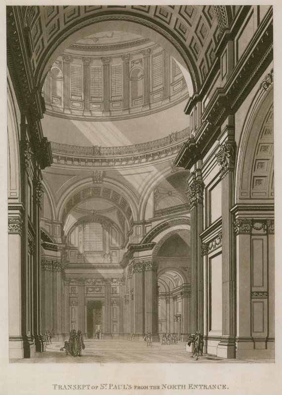 Transept katedry św. Pawła w Londynie, od północnego wejścia autorstwa English School