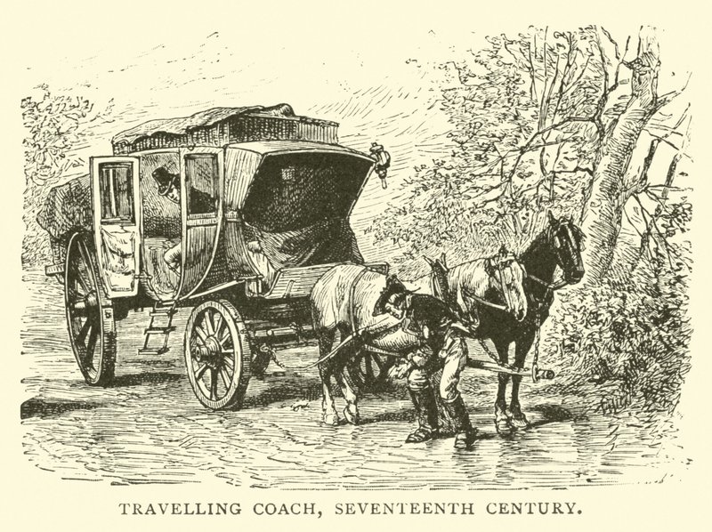 Wagon podróżny, XVII wiek autorstwa English School