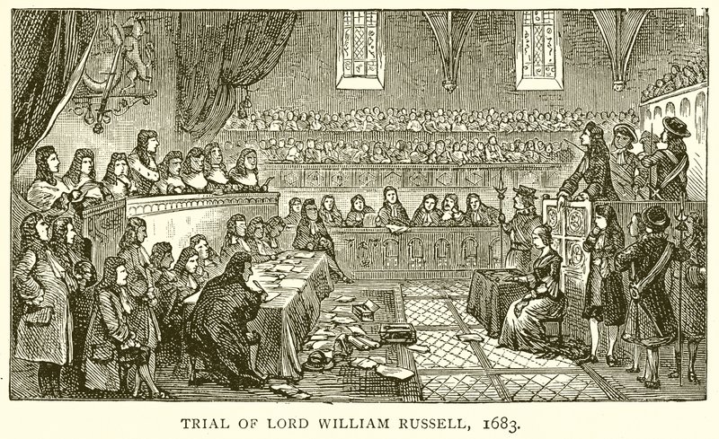 Proces Lorda Williama Russella, 1683 autorstwa English School