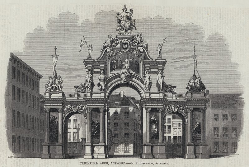 Łuk Triumfalny, Antwerpia (rycina) autorstwa English School