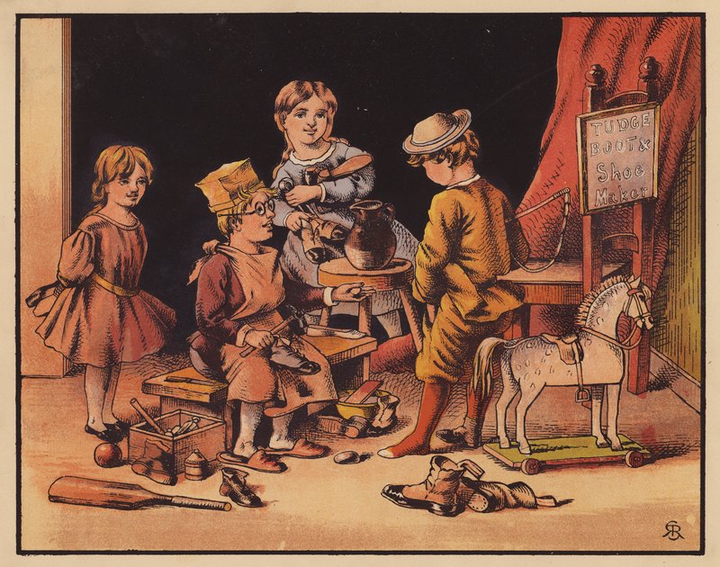 Tudge Shoemaker (kolorowa litografia) autorstwa English School