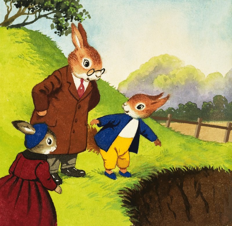Tufty wskazujący na otwór autorstwa English School