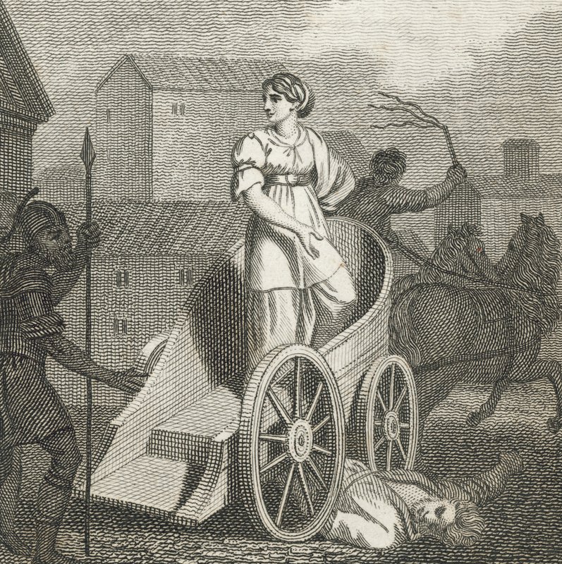 Tullia jadąca nad martwym ciałem ojca (grawerunek) autorstwa English School