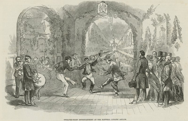 Dwunasta noc rozrywki w Hanwell Lunatic Asylum autorstwa English School