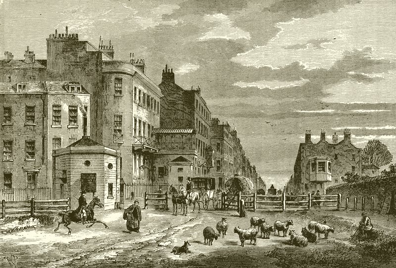 Tyburn Turnpike, 1820 autorstwa English School