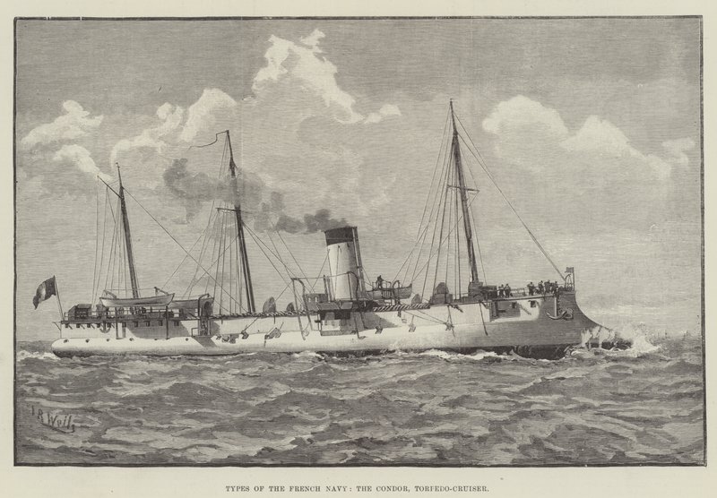 Typy francuskiej marynarki wojennej, Condor, Torpedo-Cruiser (rycina) autorstwa English School
