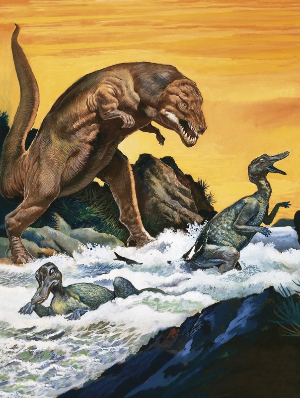 Ataki Tyrannosaurus Rex autorstwa English School