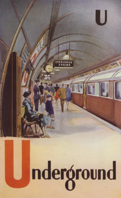 U, Underground (litografia kolorowa) autorstwa English School