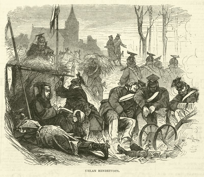 Spotkanie ułanów, wrzesień 1870 autorstwa English School