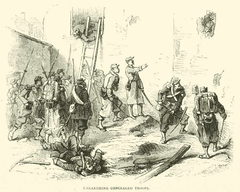 Wykopywanie ukrytych oddziałów, styczeń 1871 r. autorstwa English School