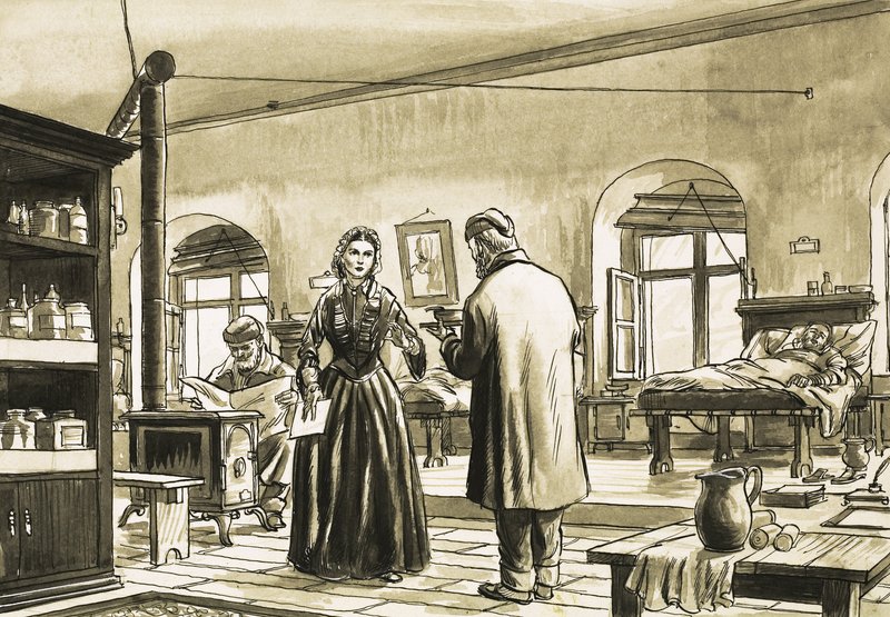 Niezidentyfikowana scena szpitalna autorstwa English School