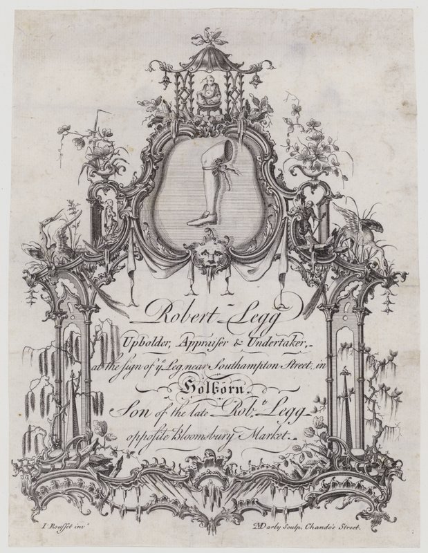 Tapicer, Robert Legg, karta handlowa autorstwa English School
