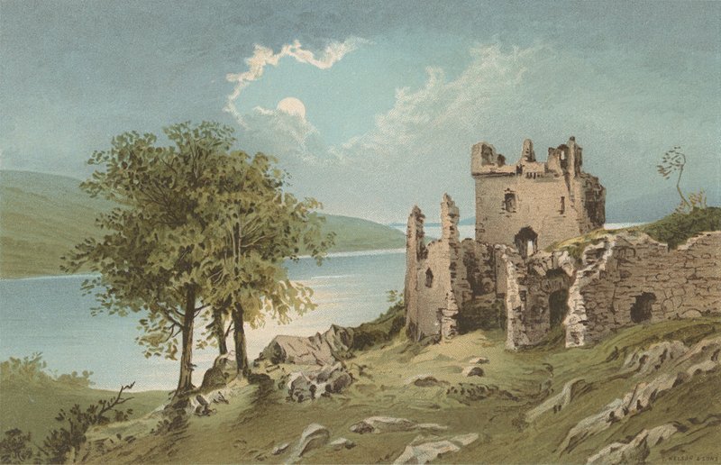 Zamek Urquhart - Loch Ness autorstwa English School
