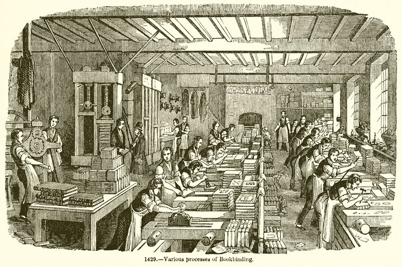 Różne procesy introligatorskie autorstwa English School