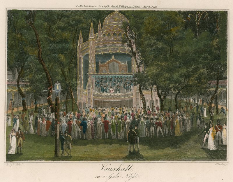 Vauxhall Gardens, Londyn, na uroczystej nocy autorstwa English School