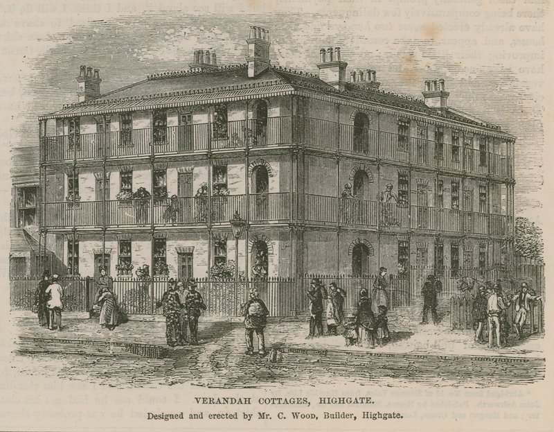 Domki na werandzie, Highgate autorstwa English School