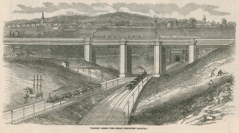 Wiadukt przez Great Northern Railway, Londyn autorstwa English School