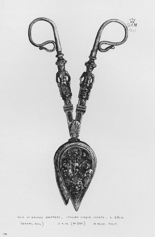 Muzeum Wiktorii i Alberta: Para Brązowych Snuffers, włoski, Cinque-cento (grafika) autorstwa English School