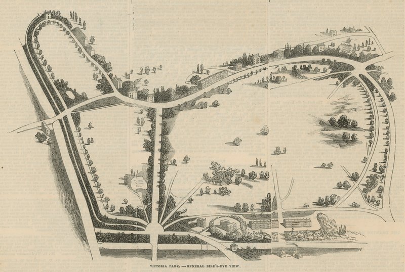 Victoria Park, ogólny widok z lotu ptaka autorstwa English School