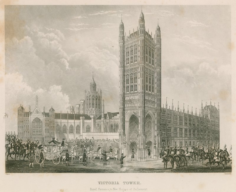 Victoria Tower, Pałac Westminsterski, Londyn autorstwa English School
