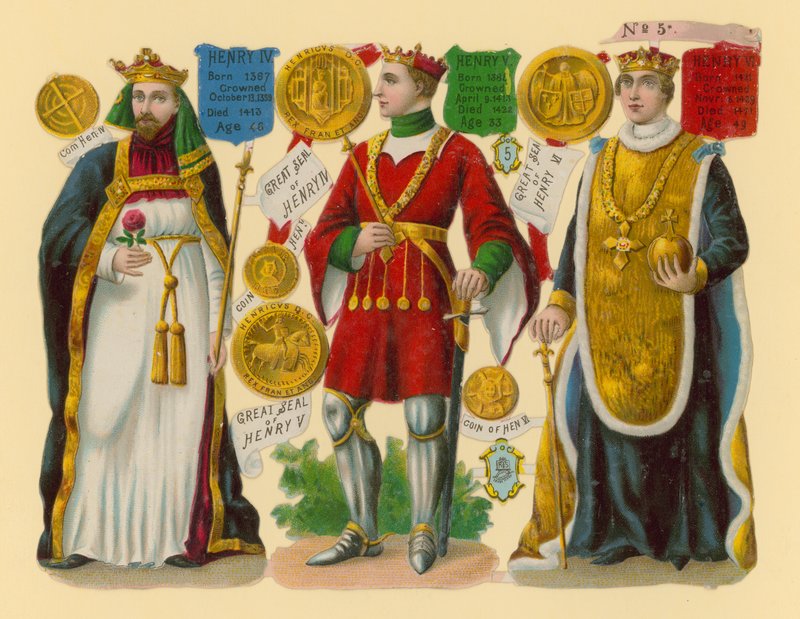 Złom wiktoriański: król Henryk IV, król Henryk V, król Henryk VI autorstwa English School