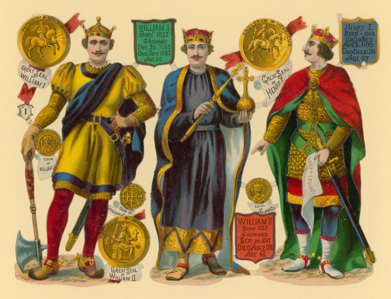 Złom wiktoriański: król Wilhelm I, król Wilhelm II, król Henryk I autorstwa English School