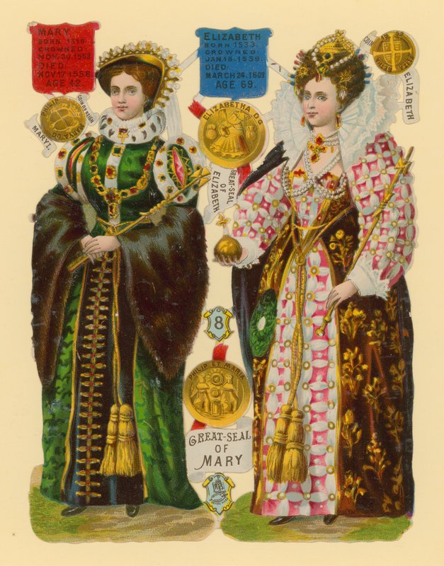 Złom wiktoriański: Królowa Maria I, Królowa Elżbieta I autorstwa English School
